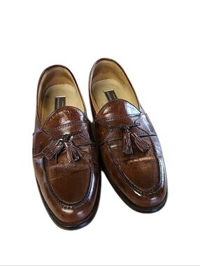 Johnston & Murphy Brown Leather Loafer Tassels Size 13 Signature Series Italy